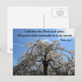 Psalm 34:1 briefkaart (Voorkant / Achterkant)
