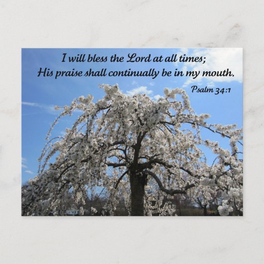 Psalm 34:1 briefkaart (Voorkant)