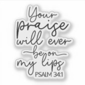 Psalm 34:1 sticker (Voorkant)