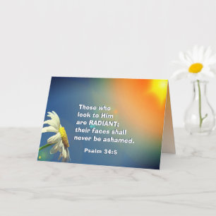 Psalm 34:5 Wie naar Hem kijkt, is een stralende Bi Kaart