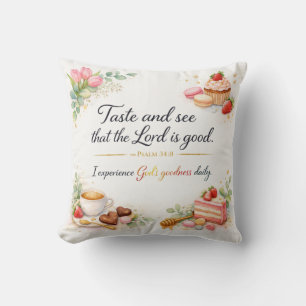 Psalm 34:8 Bijbelvers, Messiaanse Joodse Decoratie Kussen