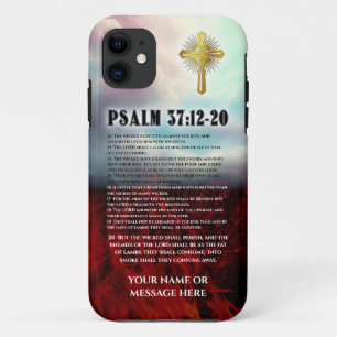 Psalm 37 12 tot 20 Bijbelcitaat Hemel en Hel iPhone 11 Hoesje