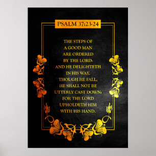 Psalm 37:23-24 Bijbelversie Poster