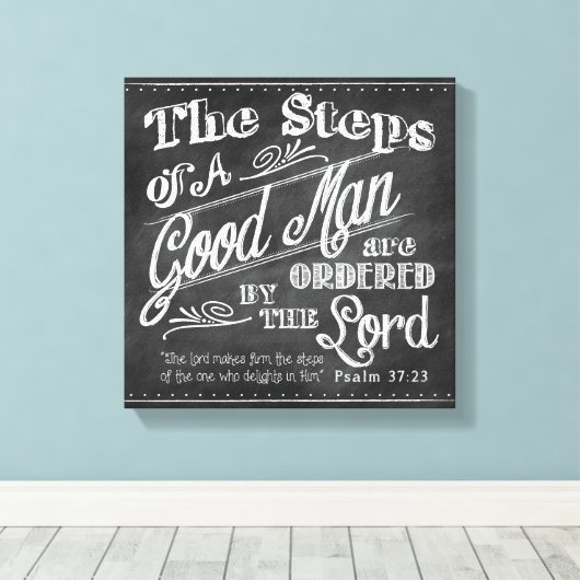 Psalm 37:32 Vaderdag Verpakt Canvas (Insitu (Houten vloer))