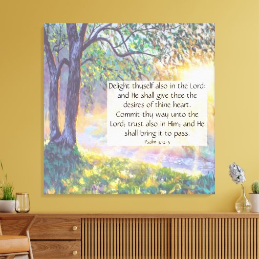 Psalm 37:4-5 canvas print (Insitu (Woonkamer))