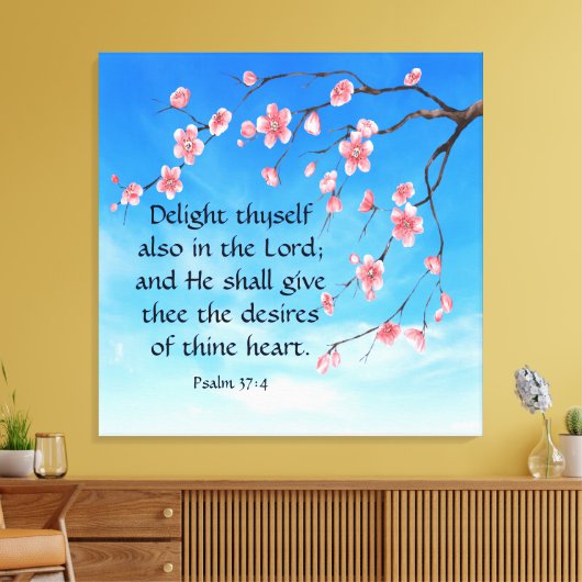 Psalm 37:4 canvas afdruk (Insitu (Woonkamer))