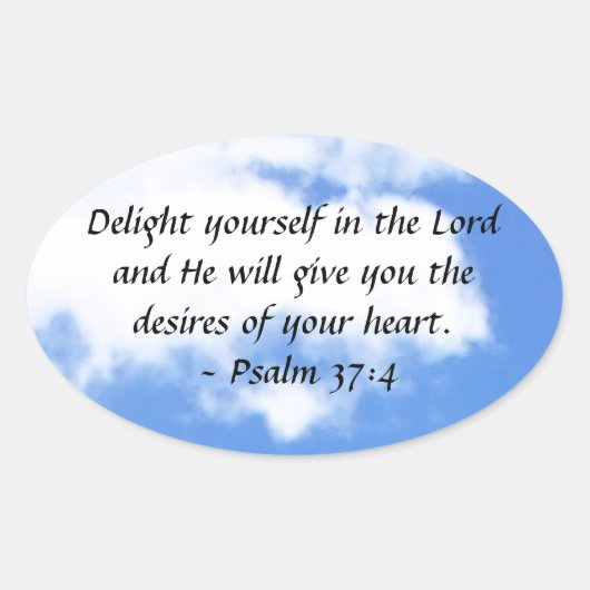 Psalm 37:4 ovale sticker (Voorkant)