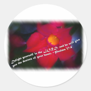 Psalm 37:4 over het wit ronde sticker