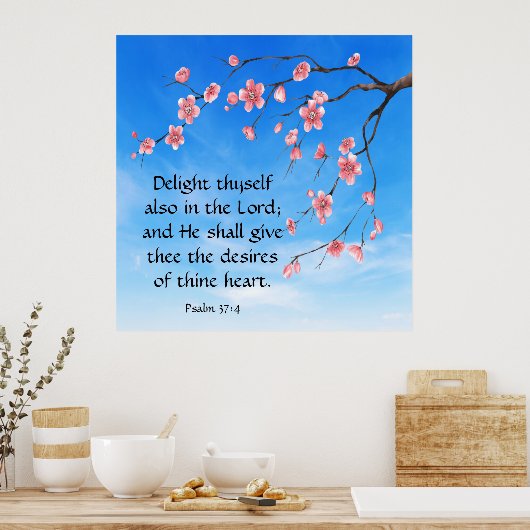 Psalm 37:4 poster (Keuken)
