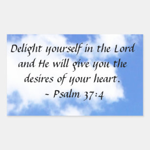 Psalm 37:4 rechthoekige sticker