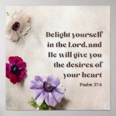 Psalm 37:4 Verrukt u in de Heer, Poster (Voorkant)