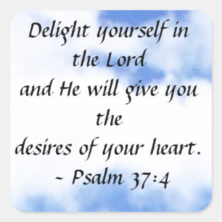 Psalm 37:4 vierkante sticker