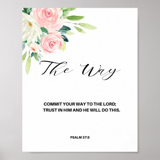 Psalm 37:5, Bijbelverse Poster (Voorkant)