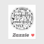 Psalm 39 Wonderfully Made Christian Scripture  Sticker (Vel)