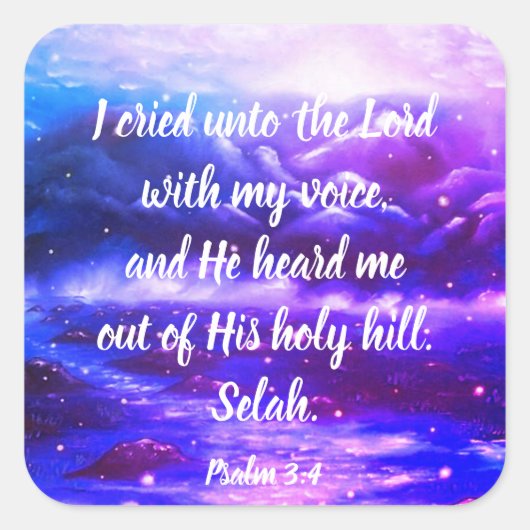 Psalm 3:4 | Bijbelse Schrift Stickers (Voorkant)