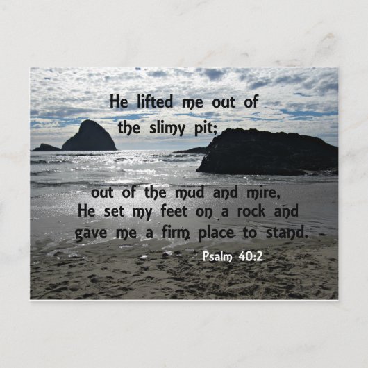 Psalm 40:2 Hij tilde me uit de slipput Briefkaart (Voorkant)