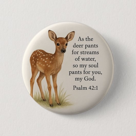 “Psalm 42:1 – Deer” Custom Button (Voorkant)