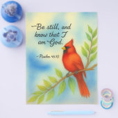 Psalm 46:10 Be Still Red Cardinal Scripture Nature Flyer (Enkel)