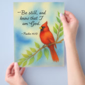 Psalm 46:10 Be Still Red Cardinal Scripture Nature Flyer (Hand)
