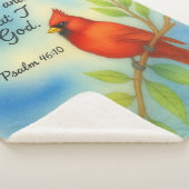 Psalm 46:10 Be Still Red Cardinal Scripture Nature Sherpa Deken (3/4)