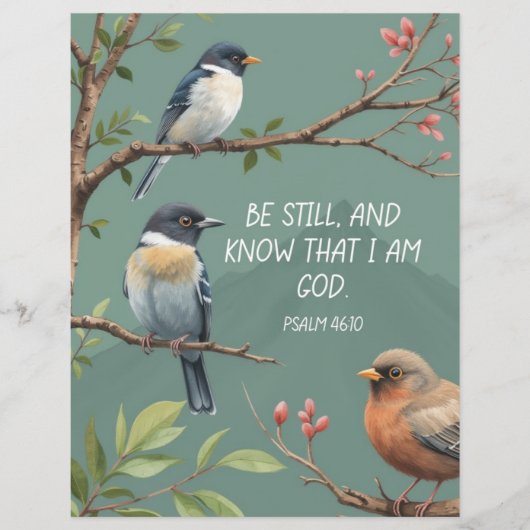 Psalm 46:10 Bijbeltekst afbeelding Flyer (Voorkant)