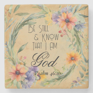 Psalm 46:10 Bijbelvers Stenen Onderzetter