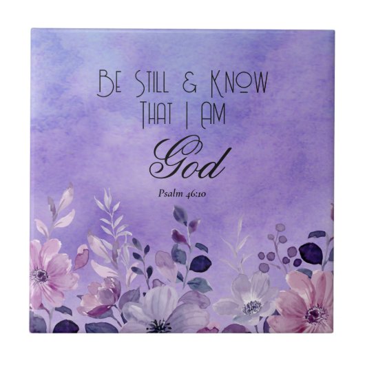 Psalm 46:10 Bijbelvers Tegeltje (Voorkant)