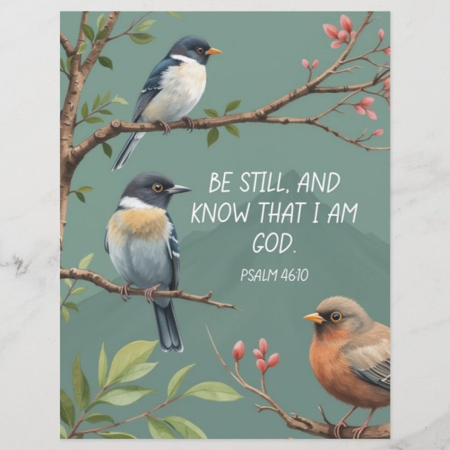 Psalm 46:10 Christelijk Bijbelvers Afbeelding (Voorkant)