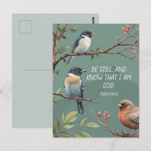 Psalm 46:10 Christelijk Bijbelvers Afbeelding Briefkaart (Voorkant / Achterkant)