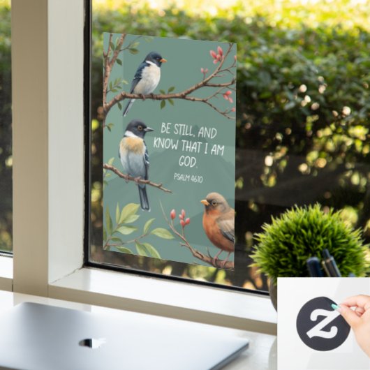 Psalm 46:10 Christelijk Bijbelvers Afbeelding Raamsticker (Kantoor)