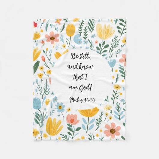 Psalm 46:10 Floral Fleece Blanket (Voorkant)