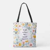 Psalm 46:10 Floral Tote Bag (Achterkant)