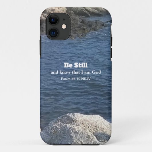 Psalm 46:10 Foto van Ocean Christelijk Blue Case-Mate iPhone Case (Achterkant)