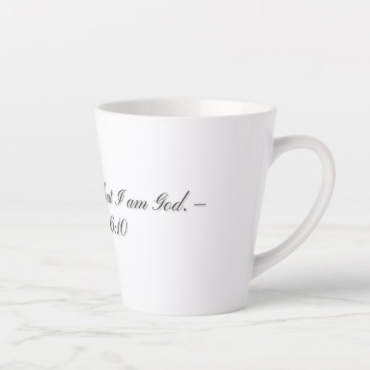 Psalm 46:10, Gift Latte Mok (Rechts)