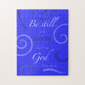 Psalm 46:10 Kies uw eigen kleur! Personaliseerbaar Legpuzzel (Verticaal)