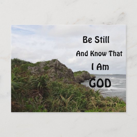 Psalm 46:10 Oceanside Aangepaste tekst Christelijk Briefkaart (Voorkant)