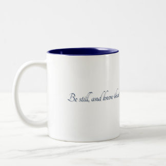 Psalm 46:10, (Stijl 2), Cadeaumok Tweekleurige Koffiemok
