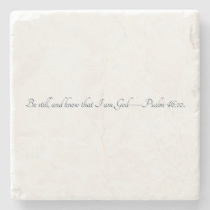 Psalm 46:10, (Stijl 2), Geschenk Steen Onderzetter