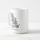 Psalm 46:10 Wees stil en weet Christelijk Koffiemok (Voorkant links)