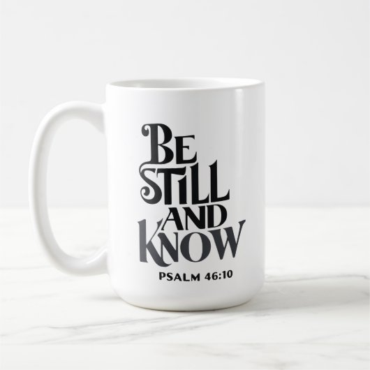 Psalm 46:10 Wees stil en weet Christelijk Koffiemok (Links)