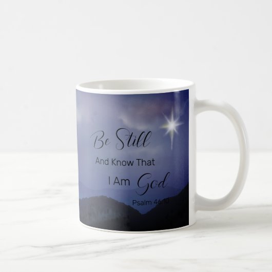 Psalm 46:10 Wees stil en weet dat ik God ben Koffiemok (Rechts)