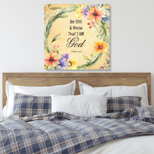 Psalm 46:10 Wees stil en weet het Canvas Afdruk (Insitu (Slaapkamer))