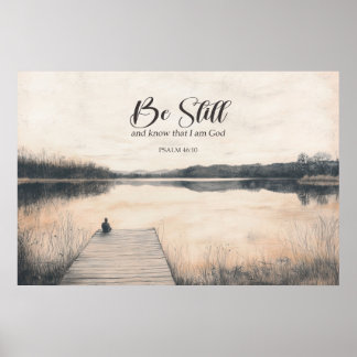 Psalm 46:10 - Wees stil en weet Poster