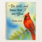 Psalm 46:10 Wees Stil Rode Kardinaal Schriftuur Na Planner (Voorkant)