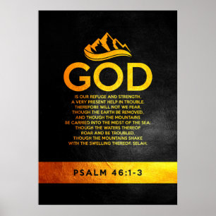 Psalm 46:1-3 Bijbelversie Poster
