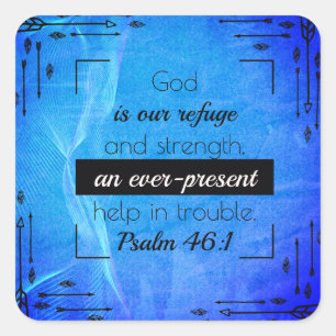 Psalm 46:1 Bijbelvers Vierkante Sticker