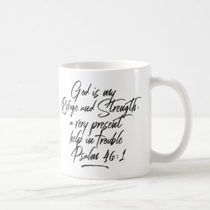 Psalm 46:1 God is mijn toevlucht en mijn kracht Mo Koffiemok