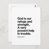 Psalm 46:1 God is onze toevlucht en kracht Briefkaart (Voorkant / Achterkant)