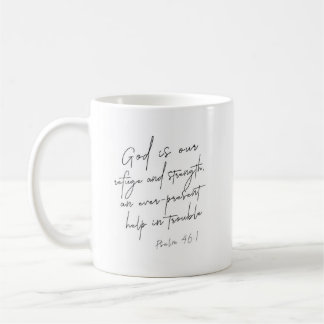 Psalm 46:1 God is onze toevlucht en kracht Koffiemok