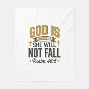 Psalm 46_5 Christelijke typografie Vector Fleece Deken